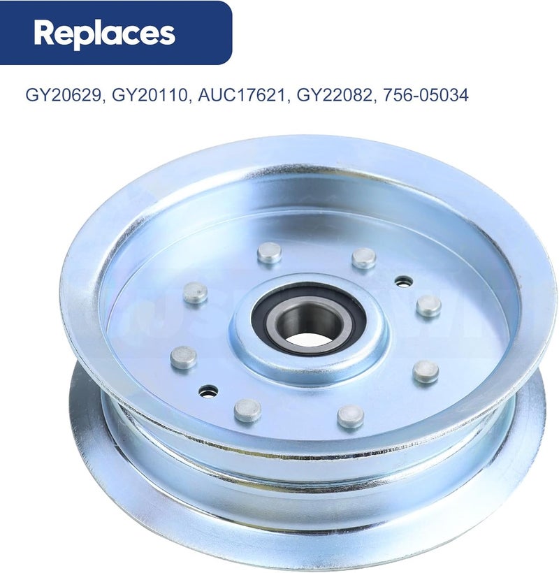 GUSUHAWK 2 Pack 756-05034A Idler Pulley Replaces John Deere GY20629 Idler Pulley John Deere GY22082 Idler Pulley John Deere AUC17621, 756-05034 for John Deere D130, D140, D170, L110, L130, Z225 Decks - Image 3